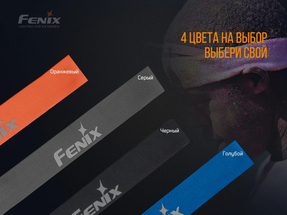 Пов'язка на голову Fenix AFH-10 еластична силіконова 30% спандекс 70% нейлон помаранчева One Size