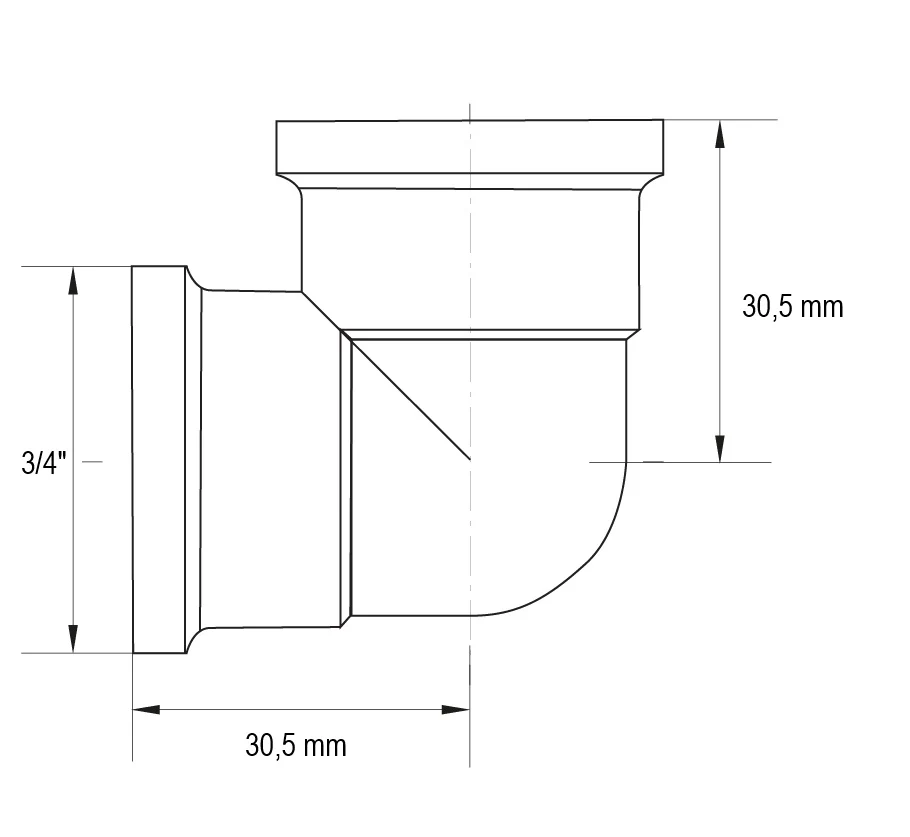Ніпель Koer KF.L08F.WN 3/4'' ВВ латунь для водопроводу