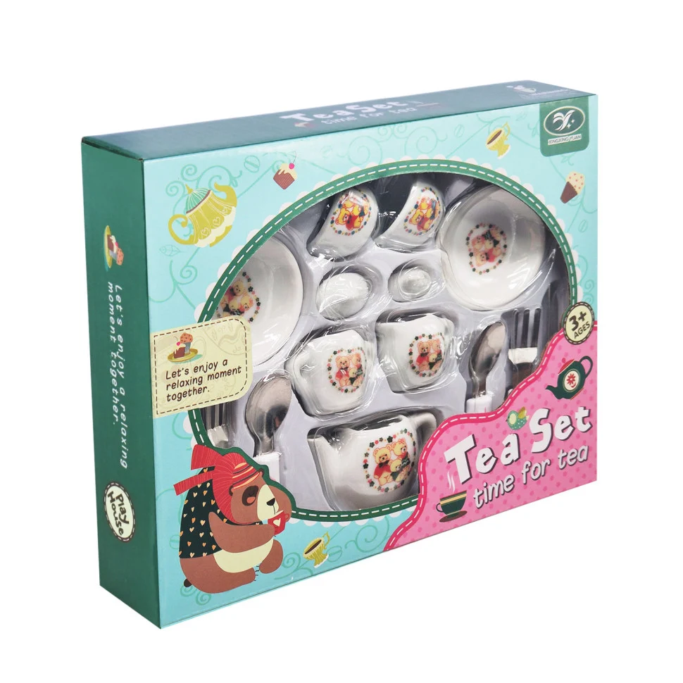 Дитячий набір посуду Tea Set 868-E6-3 17 предметів фарфор 23х18х5 см