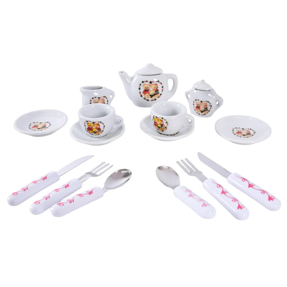 Дитячий набір посуду Tea Set 868-E6-3 17 предметів фарфор 23х18х5 см