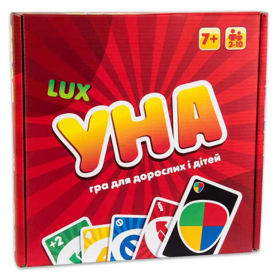 Настільна гра УНА Lux 216 карт для 2-10 гравців картон 25х25х5 см українська