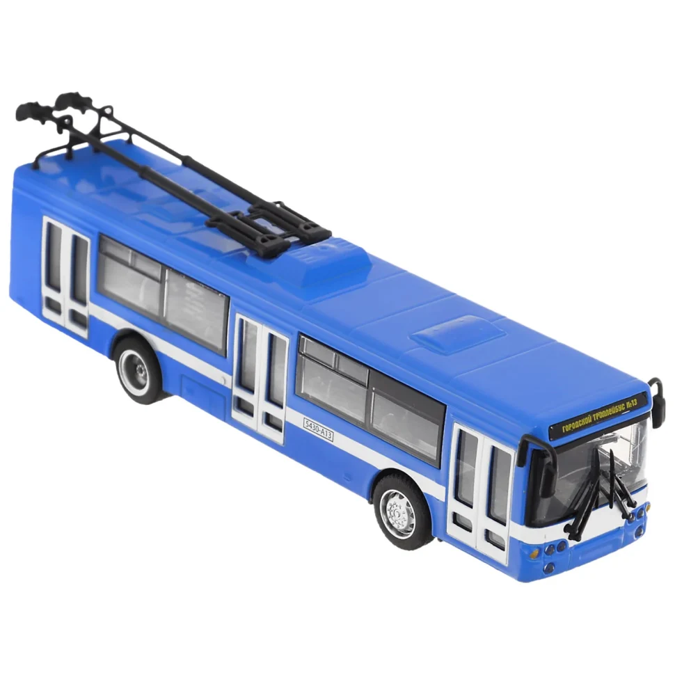 Троллейбус 6407B 1:72 металевий синій 16х4х3,5 см інерційний хід