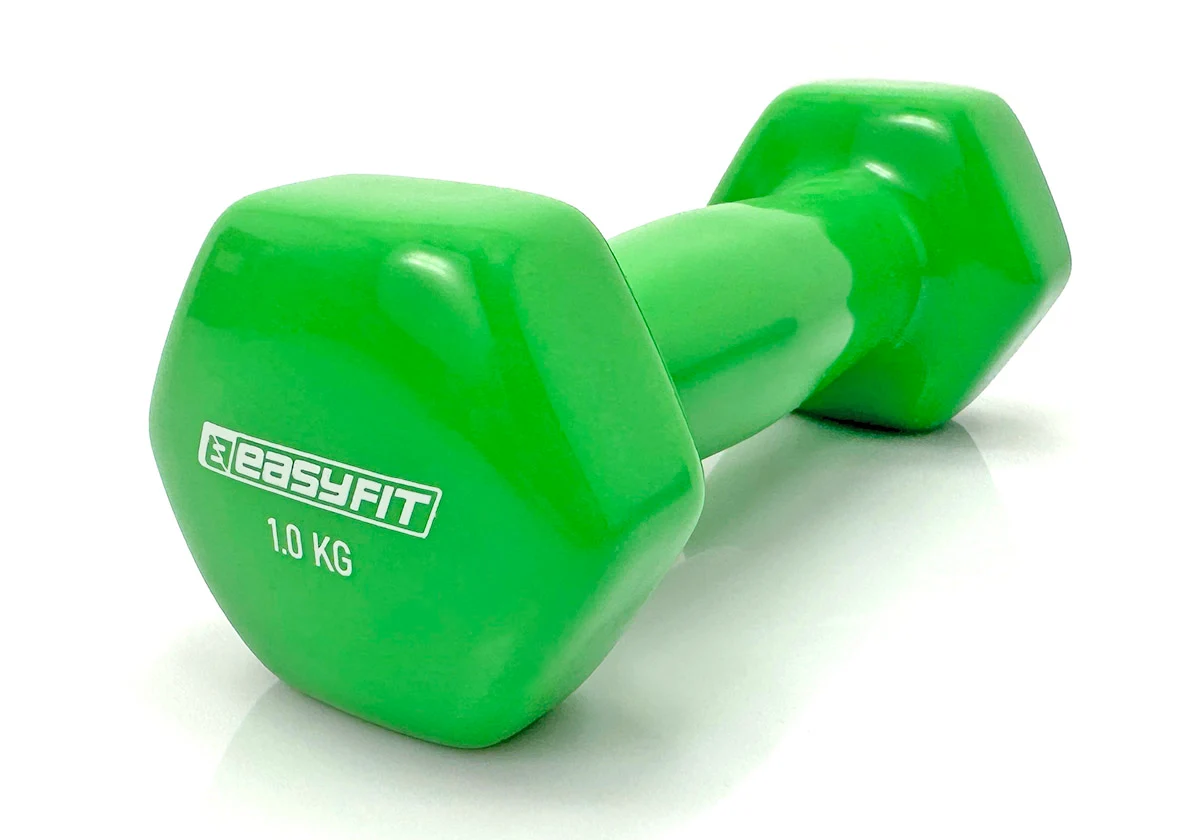 Гантель вінілова EasyFit 1 кг литий зелений 1 шт