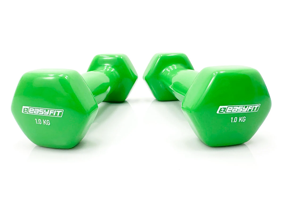 Гантель вінілова EasyFit 1 кг литий зелений 1 шт