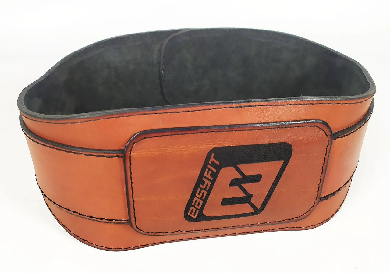 Атлетичний пояс EasyFit Training Belt 12х10,5х8 см шкіра коричневий S