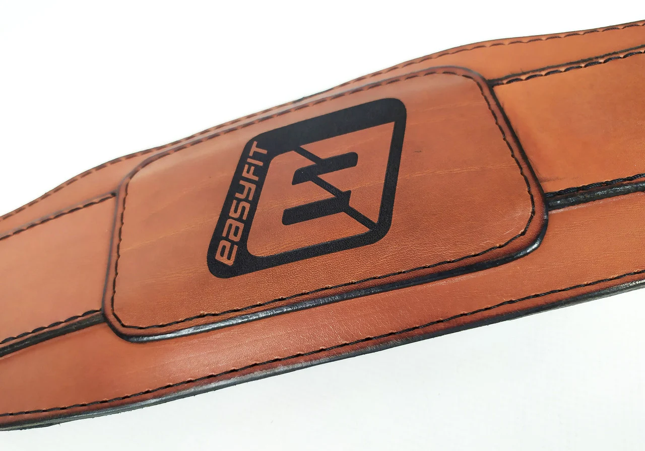 Атлетичний пояс EasyFit Training Belt 12х10,5х8 см шкіра коричневий S