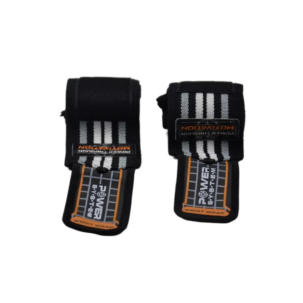Кистьові бинти Power System PS-3500 45x8 см бавовна сірий-чорний