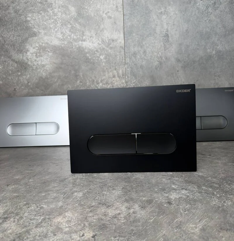 Панель змиву Koer KT-0608-05 240x160x10 мм пластикова чорна матова