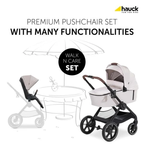 Універсальна коляска 2 в 1 Hauck Walk N Care бежевий 98x60x107 см алюміній