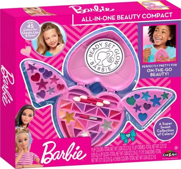 Набір дитячої косметики Barbie All in One Beauty Compact 3 шт пластикова Рожевий