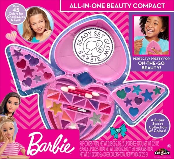 Набір дитячої косметики Barbie All in One Beauty Compact 3 шт пластикова Рожевий