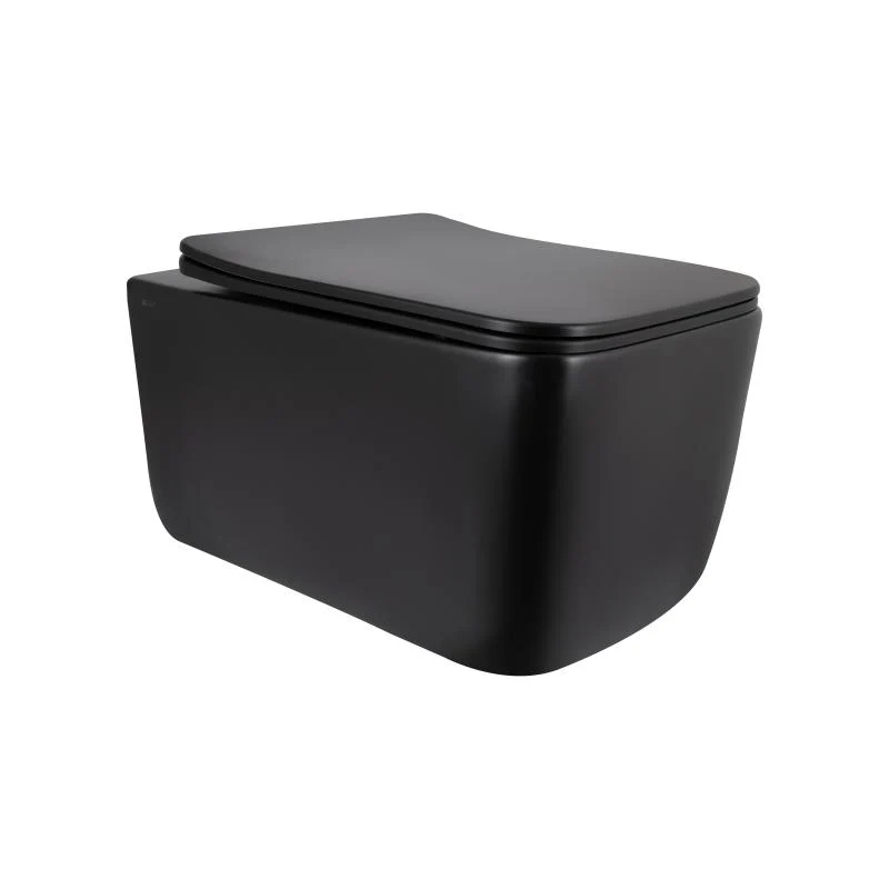 Унітаз підвісний Qtap Gemini Ultra Quiet 485x340x350 мм Дюропласт Матова чорна