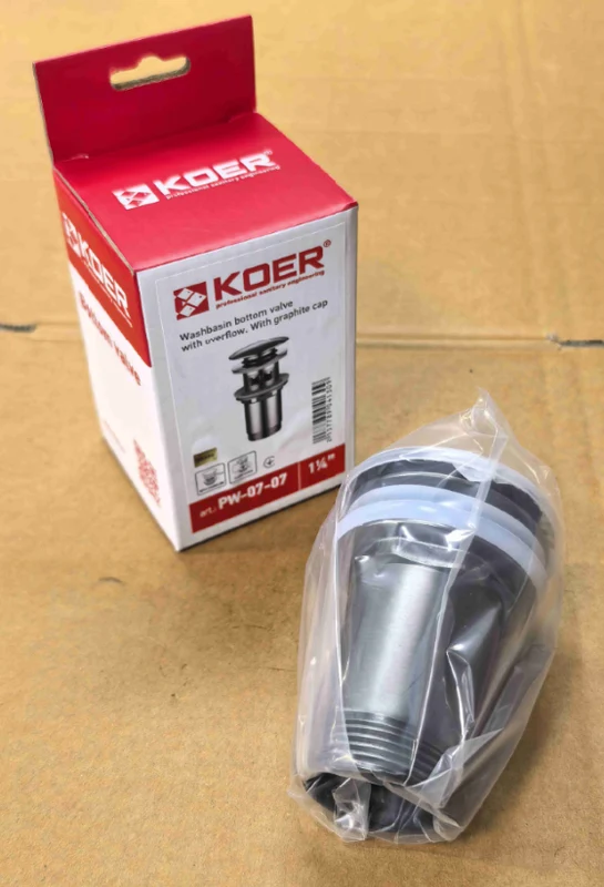 Донний клапан автоматичний CLICK-CLACK 1 1/4" графіт металевий для раковини