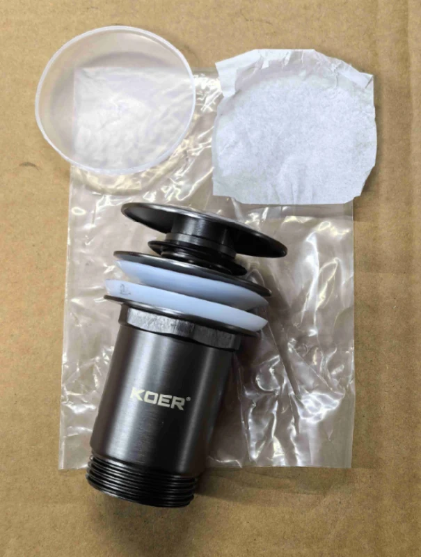 Донний клапан автоматичний CLICK-CLACK 1 1/4" графіт металевий для раковини