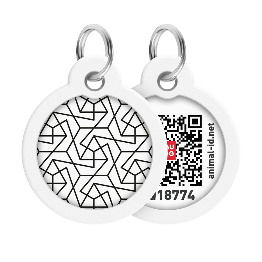Адресник металевий WAUDOG Smart ID QR паспорт Геометрія Д 30 мм