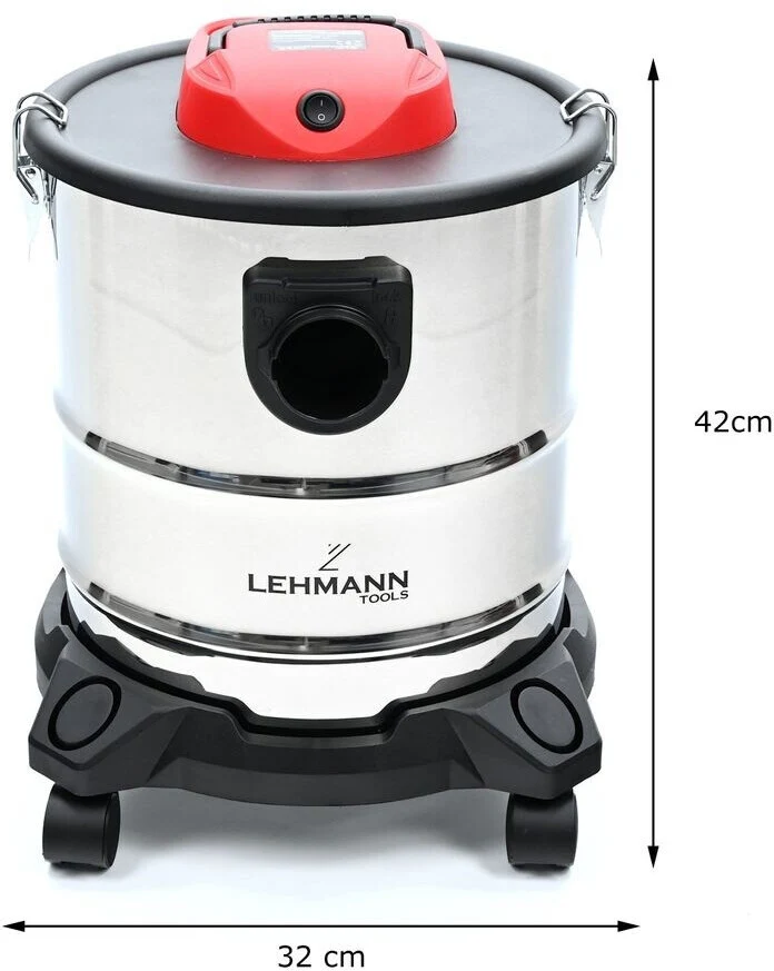 Пилосос для збору золи Lehmann LTOVI-1220 2000 Вт 20 л нержавіюча сталь 32х32х42 см
