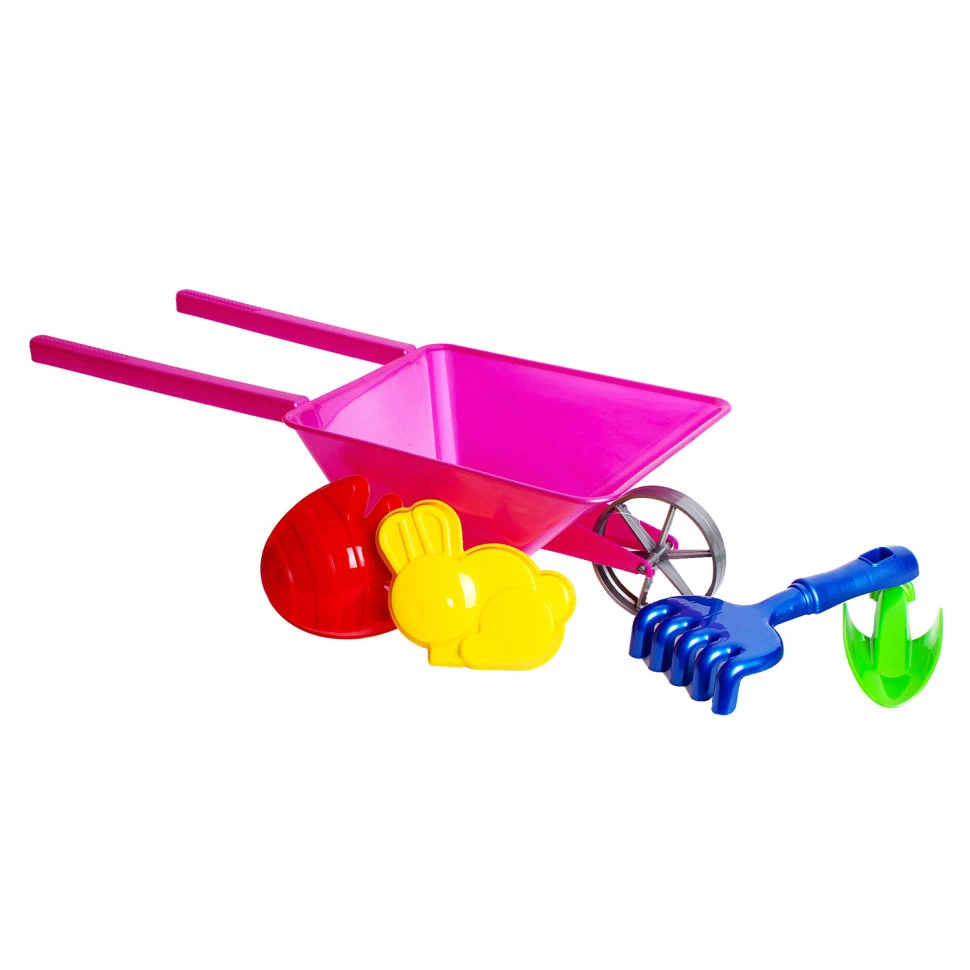 Игровой набор для песка Тачка 45x12x20 см пластик рожевий