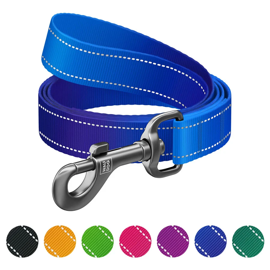 Поводок для собак WAUDOG Nylon Mono светоотражающий 15x122 см нейлон синий