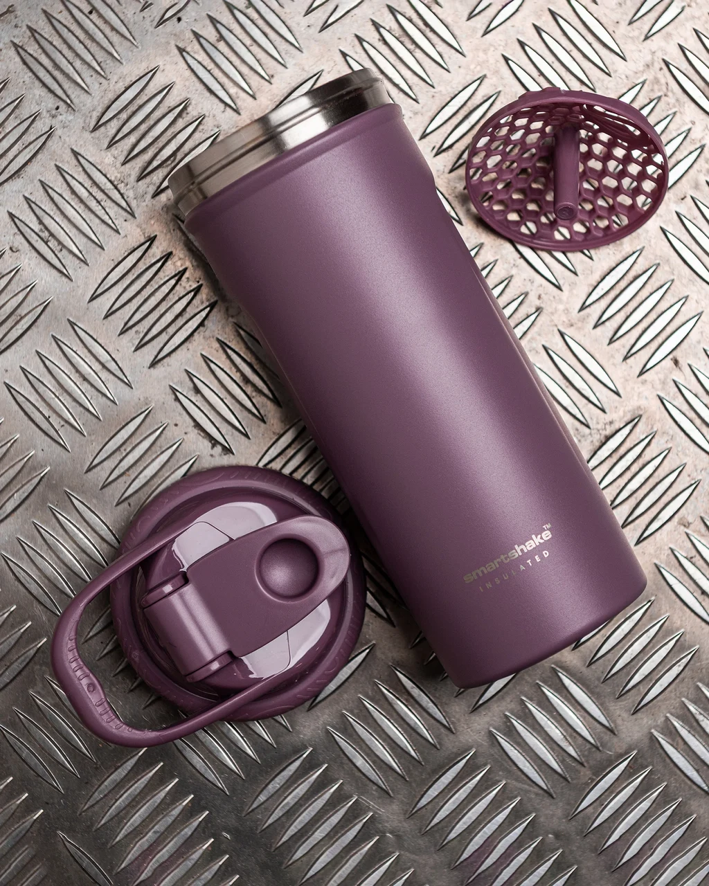 Шейкер спортивний SmartShake Insulated Steel 750 мл нержавіюча сталь сливовий