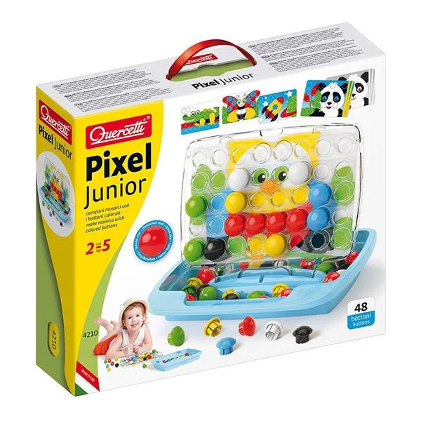 Дитяча мозаїка Quercetti Pixel Junior 48 фішок 33 мм пластикова різнобарвна