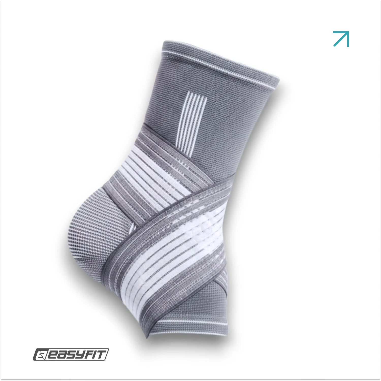 Бандаж для голеностопа EasyFit Flex регульований чорний S еластична 3D-в'язка
