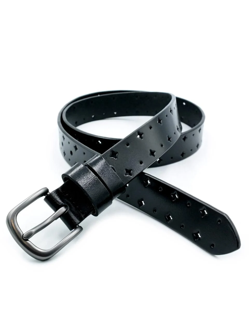 Жіночий шкіряний ремінь 2,8x100-115 см Чорний