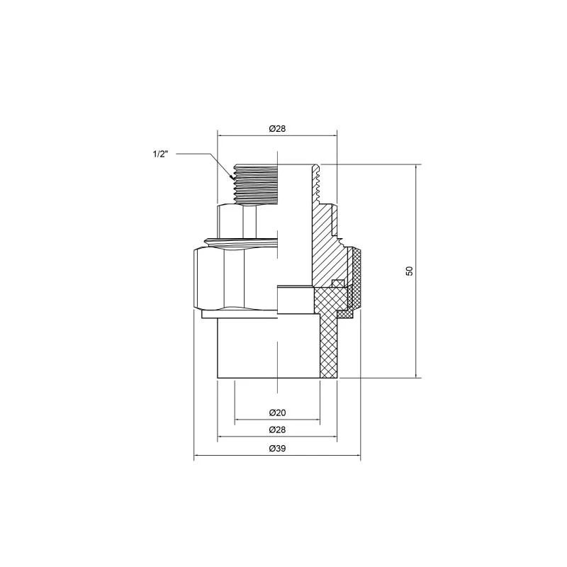 Згін Американка PPR Thermo Alliance 20х1/2" ЗР Поліпропілен