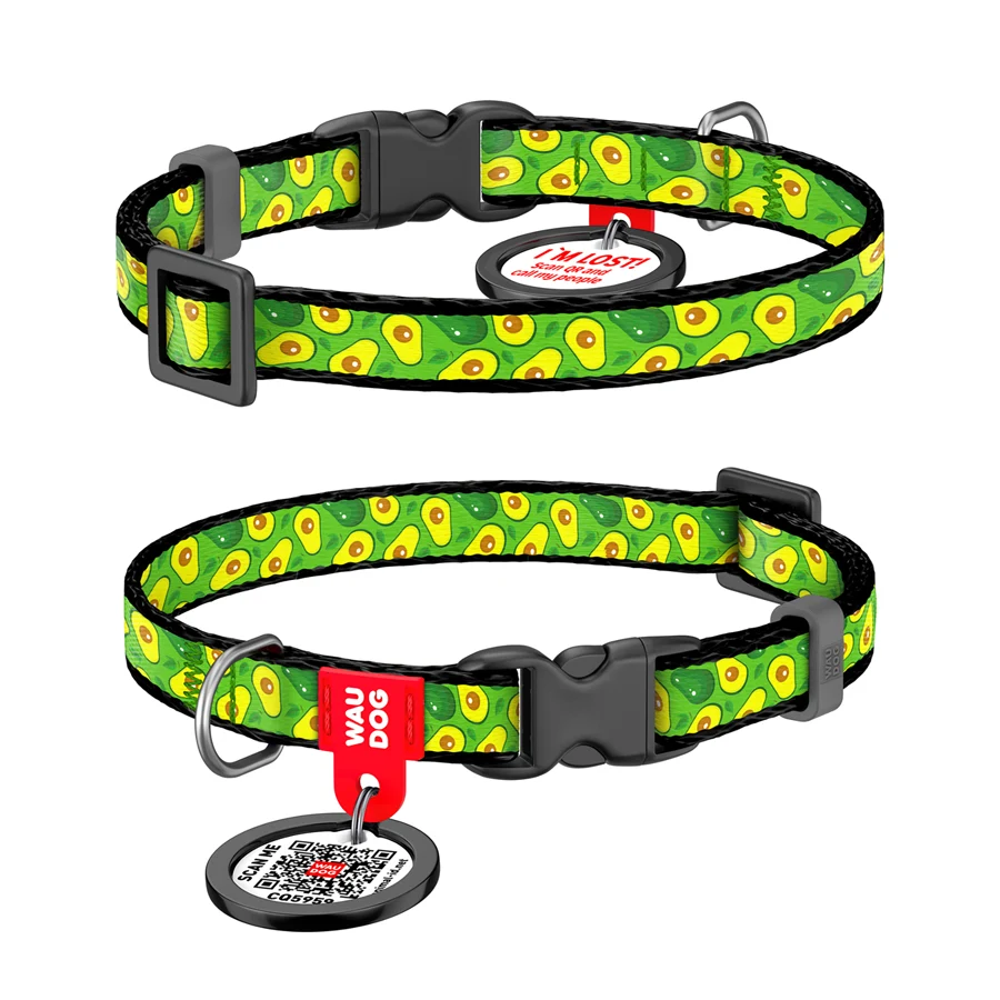 Нашийник WAUDOG Nylon з QR паспортом 10 мм 20-30 см Авокадо