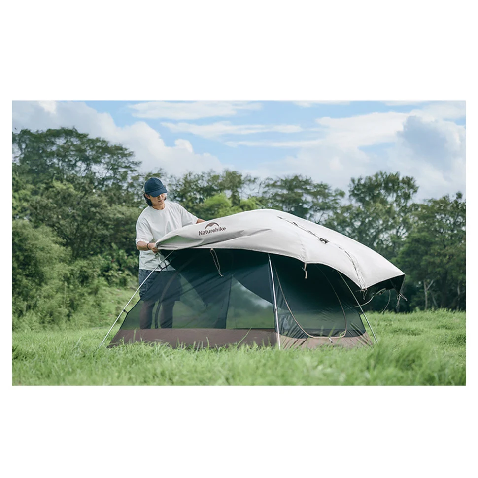 Палатка двухместная Naturehike Greek Style CNK2300ZP024 трёхсезонная купольная 210x230x115 см полиэстер светло-кофейный