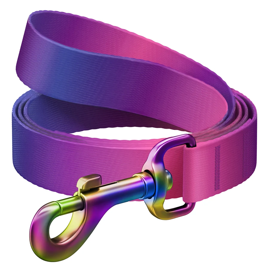 Повідець WAUDOG Nylon Recycled градієнт 25 мм x 122 см R-PET фіолетовий