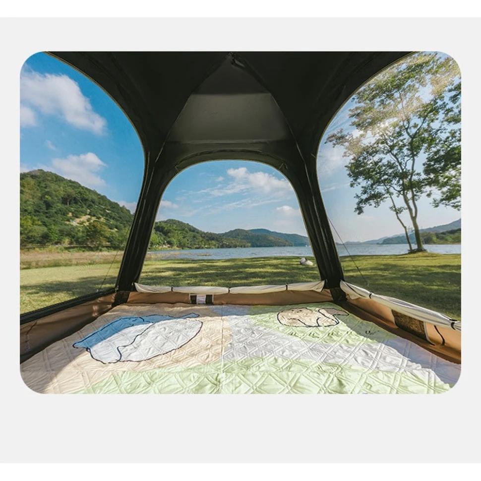 Палатка четырехместная автоматическая Naturehike Ango 240х240х175 см Оксфорд коричневый