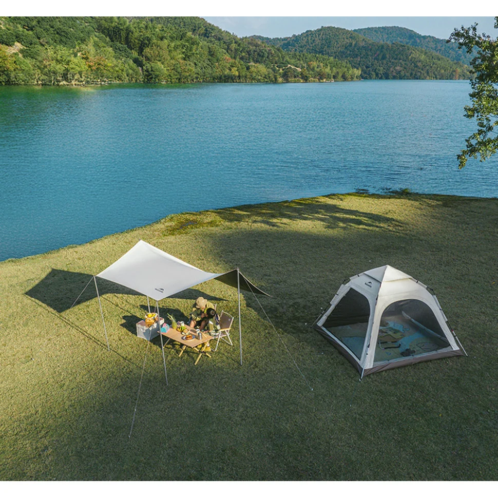 Палатка четырехместная автоматическая Naturehike Ango 240х240х175 см Оксфорд коричневый