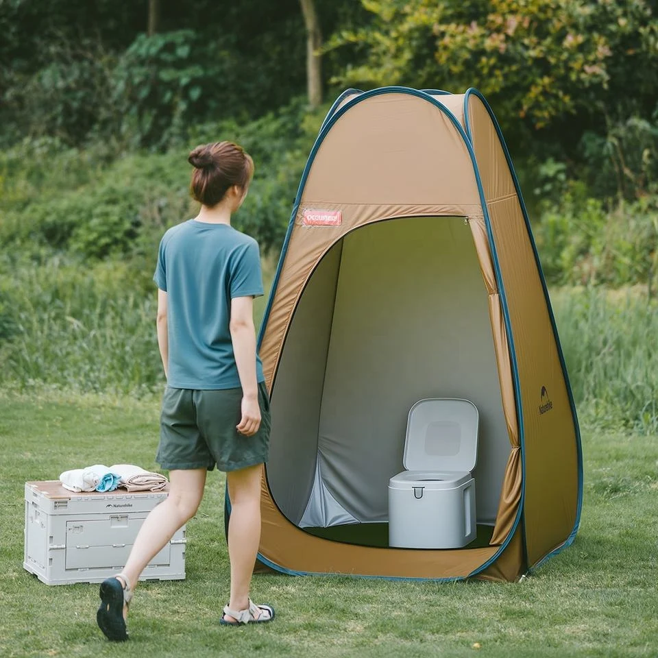 Душовий намет Naturehike NH17Z002-P 115x115x190 см 210D Оксфорд коричневий