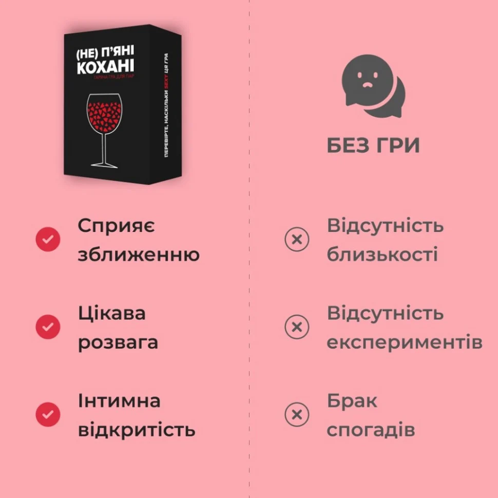 Настільна гра (Не) п'яні кохані для пар 2-4 гравці картон Українська