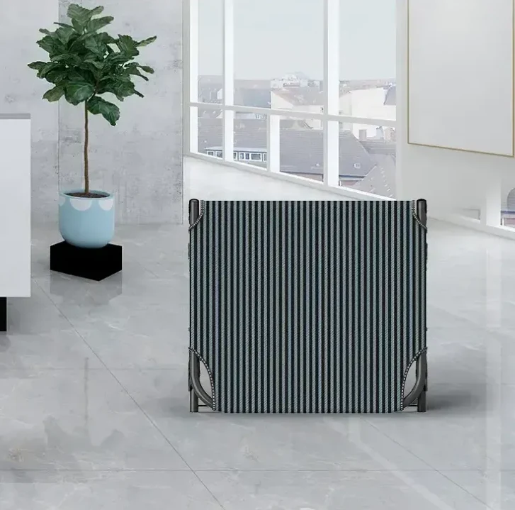 Розкладна кровать LEOBRO LB-FB-A1-STR 80x190 см металевий каркас смугастий з матрацом і подушкою