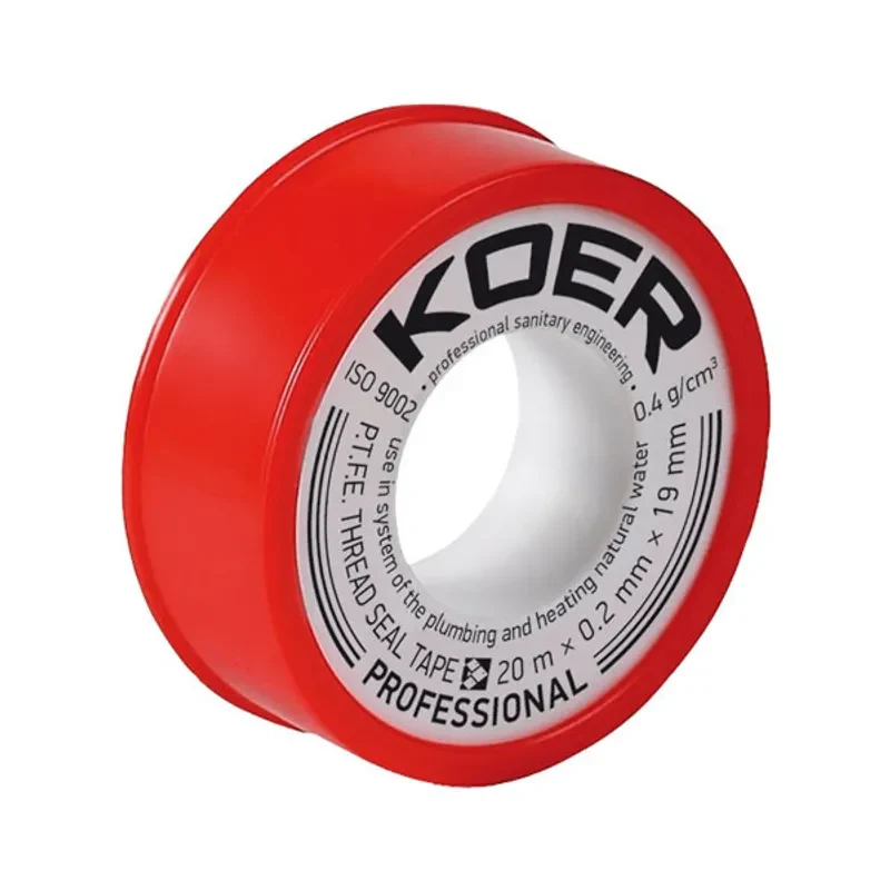 Фум-стрічка Koer STP-01 PRO 20м x 0,2мм Тефлонова Білий