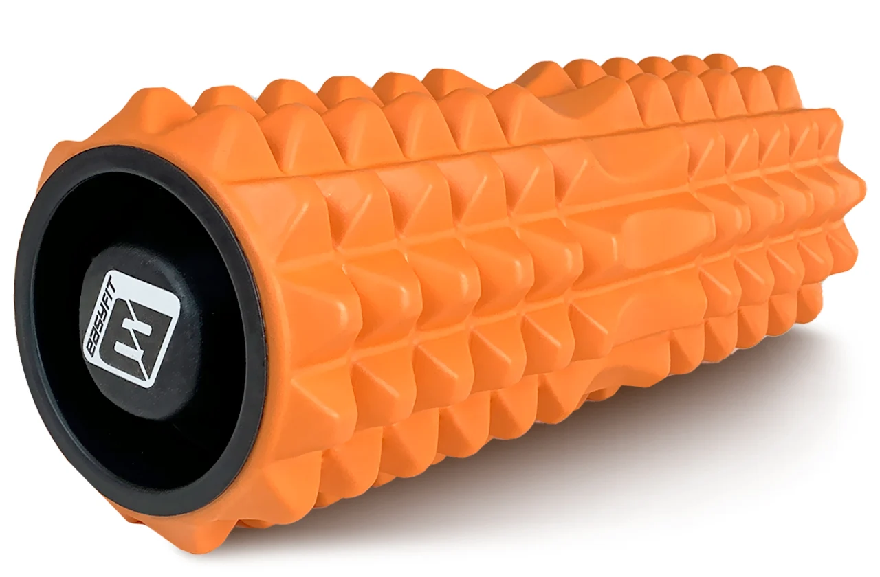 Масажний ролик EasyFit Grid Roller 33 см 3D поверхня піна EVA оранжевий