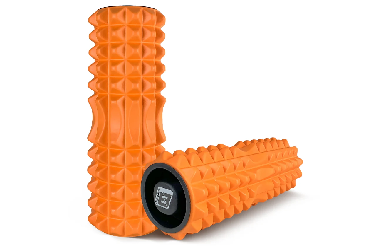 Масажний ролик EasyFit Grid Roller 33 см 3D поверхня піна EVA оранжевий