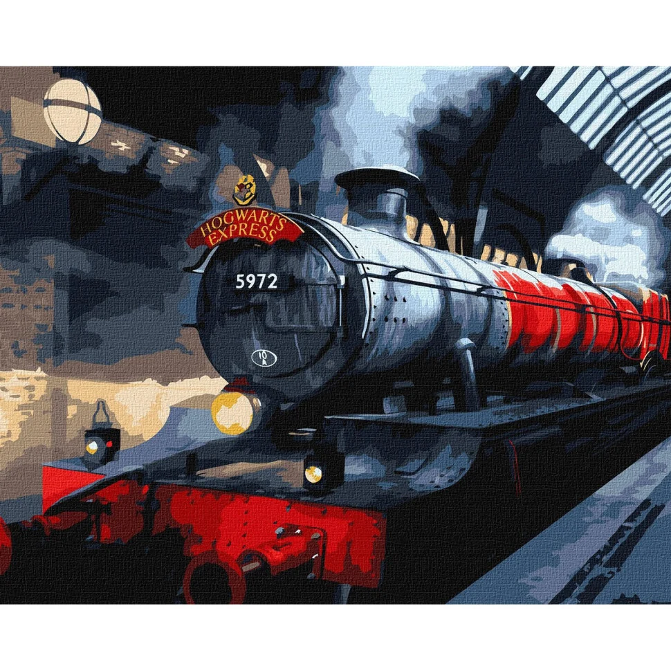 Картина по номерам Harry Potter Хогвартський експрес 40х50 см полотно 22 кольори металлік