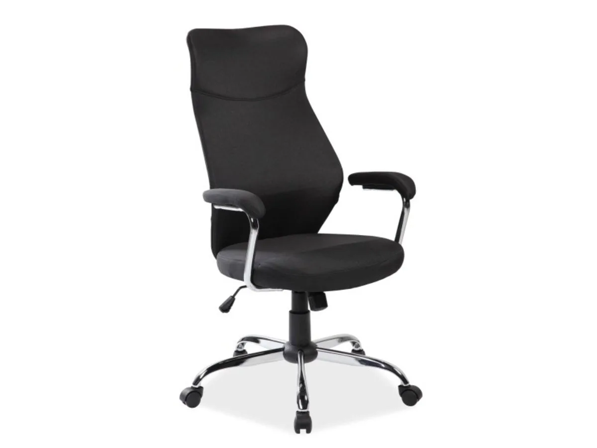 Крісло поворотне Q-319 112-122х64х52 см Метал Тканина Чорне