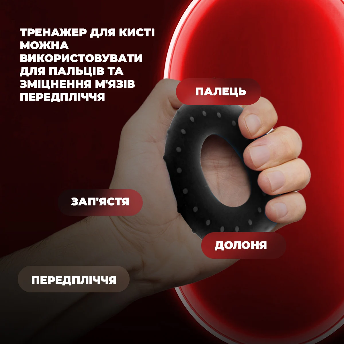 Эспандер кистевой PowerPlay PP-4338 30 кг силиконовый черный