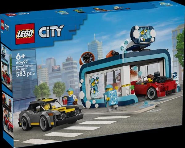 Конструктор LEGO City Тунельна автомийка 583 деталі Пластик Різнобарвний
