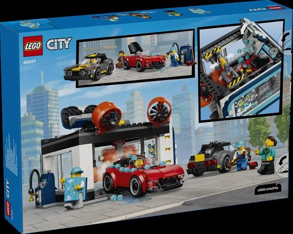 Конструктор LEGO City Тунельна автомийка 583 деталі Пластик Різнобарвний