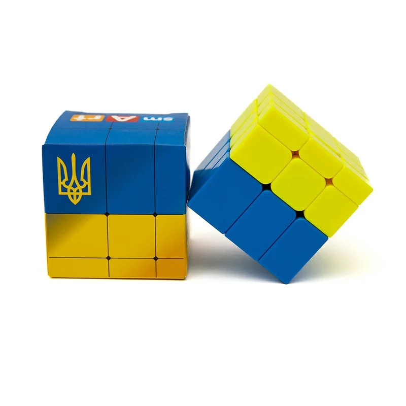 Головоломка 3х3 Умний кубик Прапор України пластик різнобарвний
