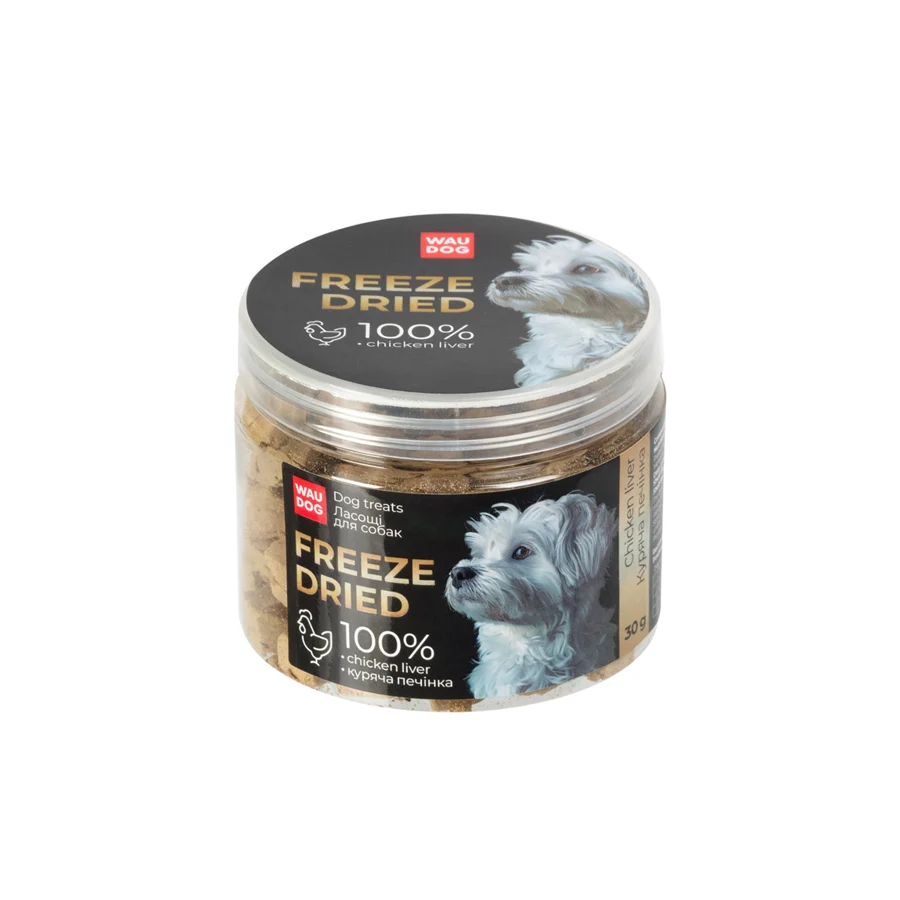 Ласощі для собак WAUDOG Treats Куряча печінка 30 г Натуральний склад