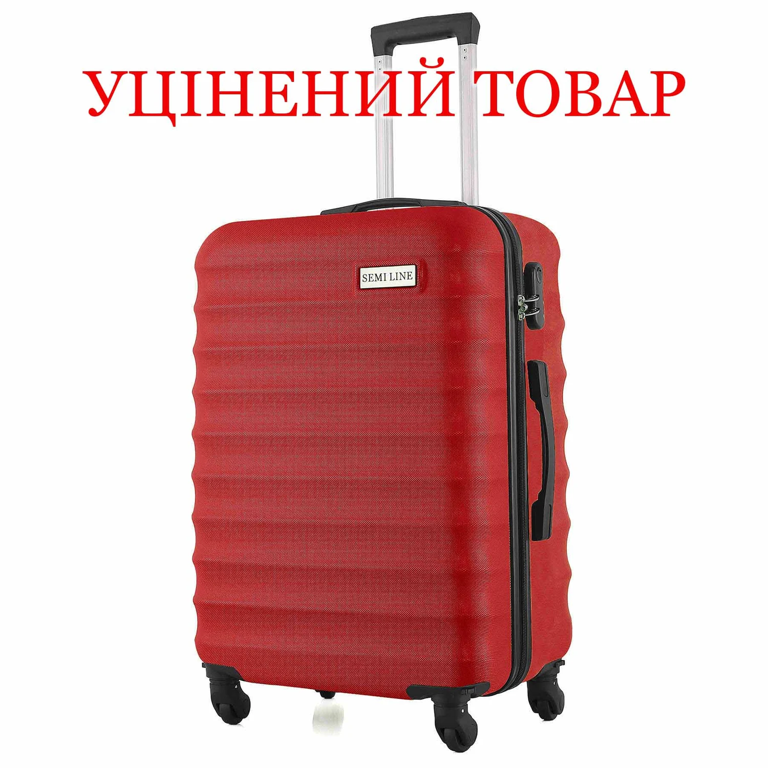 Валіза Semi Line T5578 24" (M) червона ABS-пластик 62 л з кодовим замком та знімними колесами