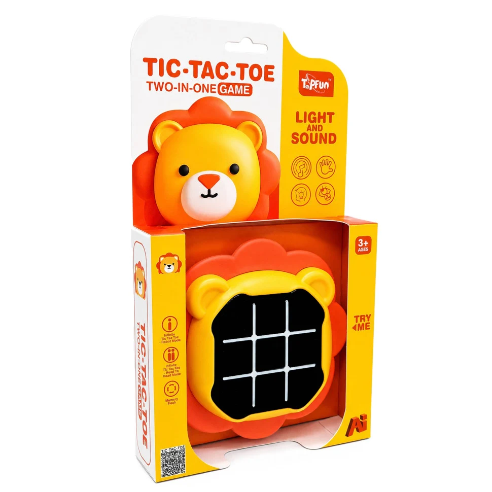 Дитяча гра Tic-Tac-Toe інтерактивна зі світлом і звуком 15х4х26,2 см різнобарвна