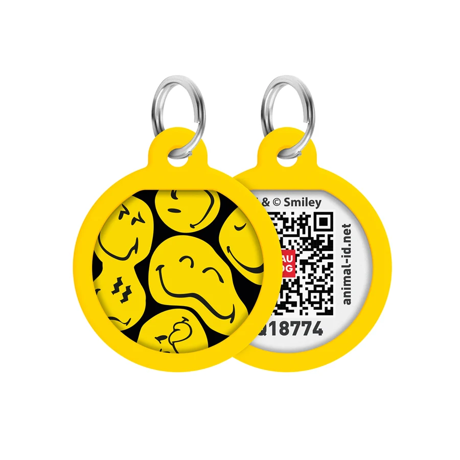 Адресник WAUDOG Smart ID з QR паспортом металевий чорний 25 мм