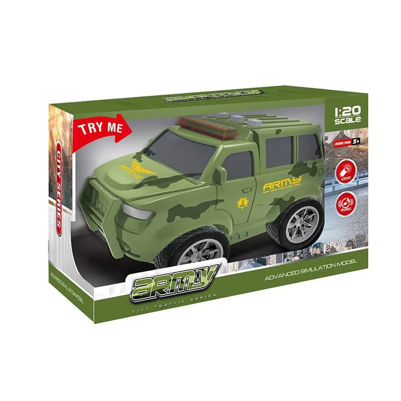 Дитяча військова машинка City Series ARMY зі світлом і музикою пластикова 15х8х6 см зелена