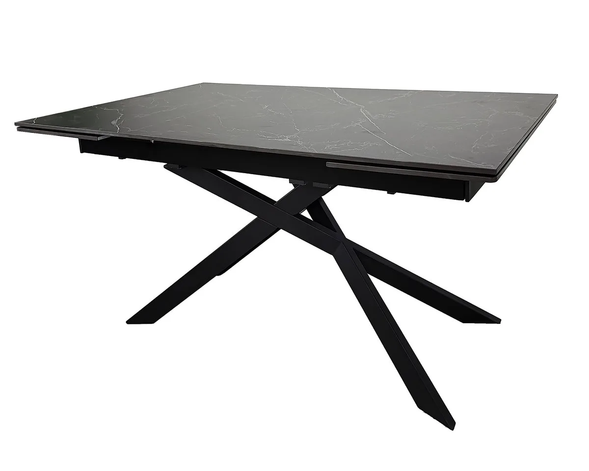 Стіл обідній розкладний MADISON CERAMIC 160(240)x90 см кераміка чорний матовий